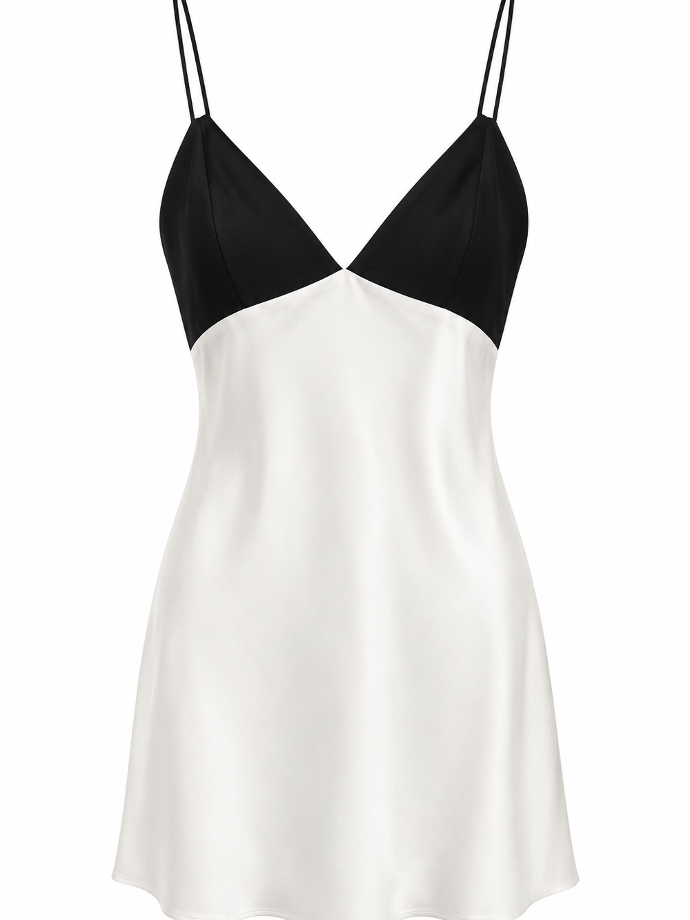 Alice + Olivia Black & White Satin Slip Dress